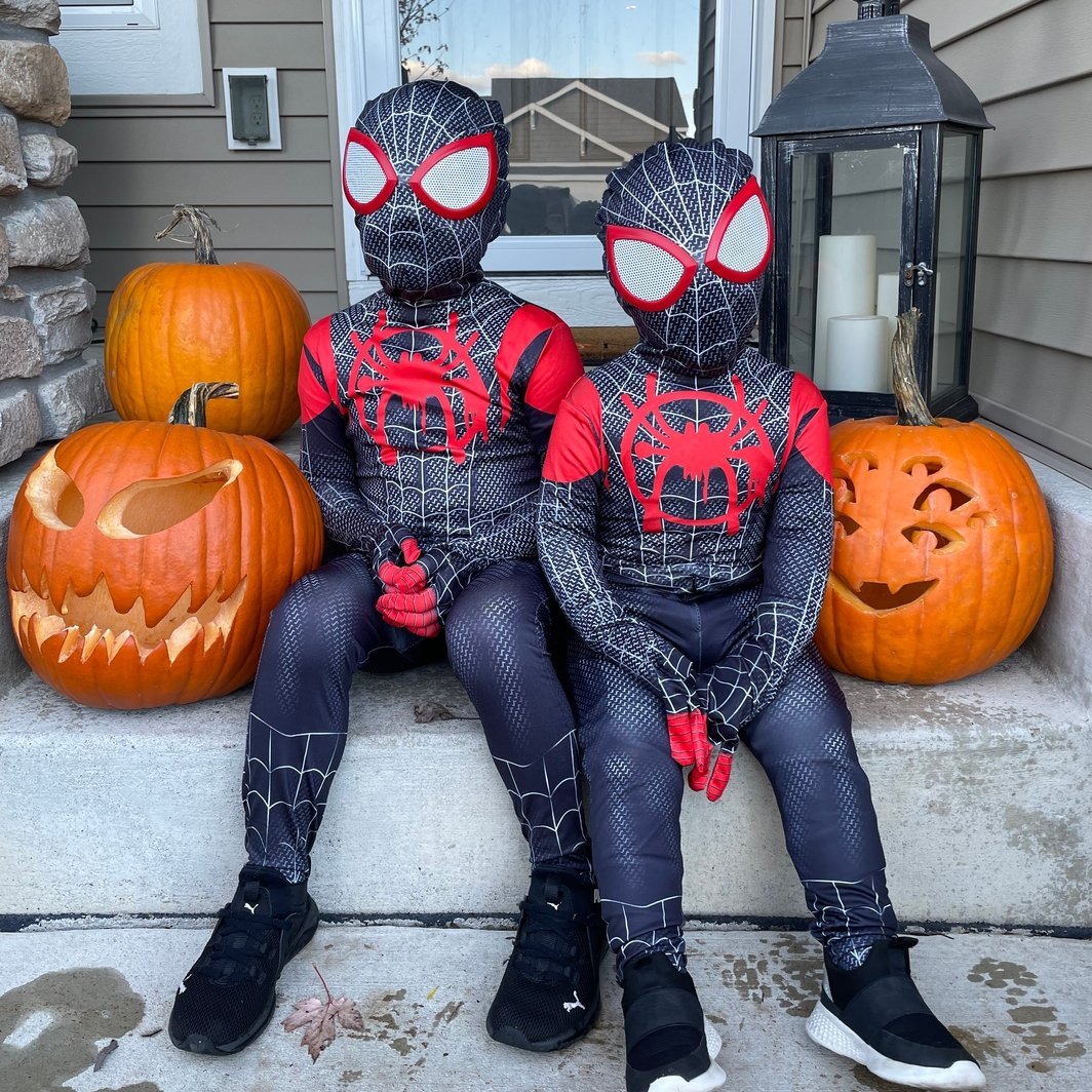 Miles Morales Costume for Kids and Men, Spiderman into the Spiderverse Costume