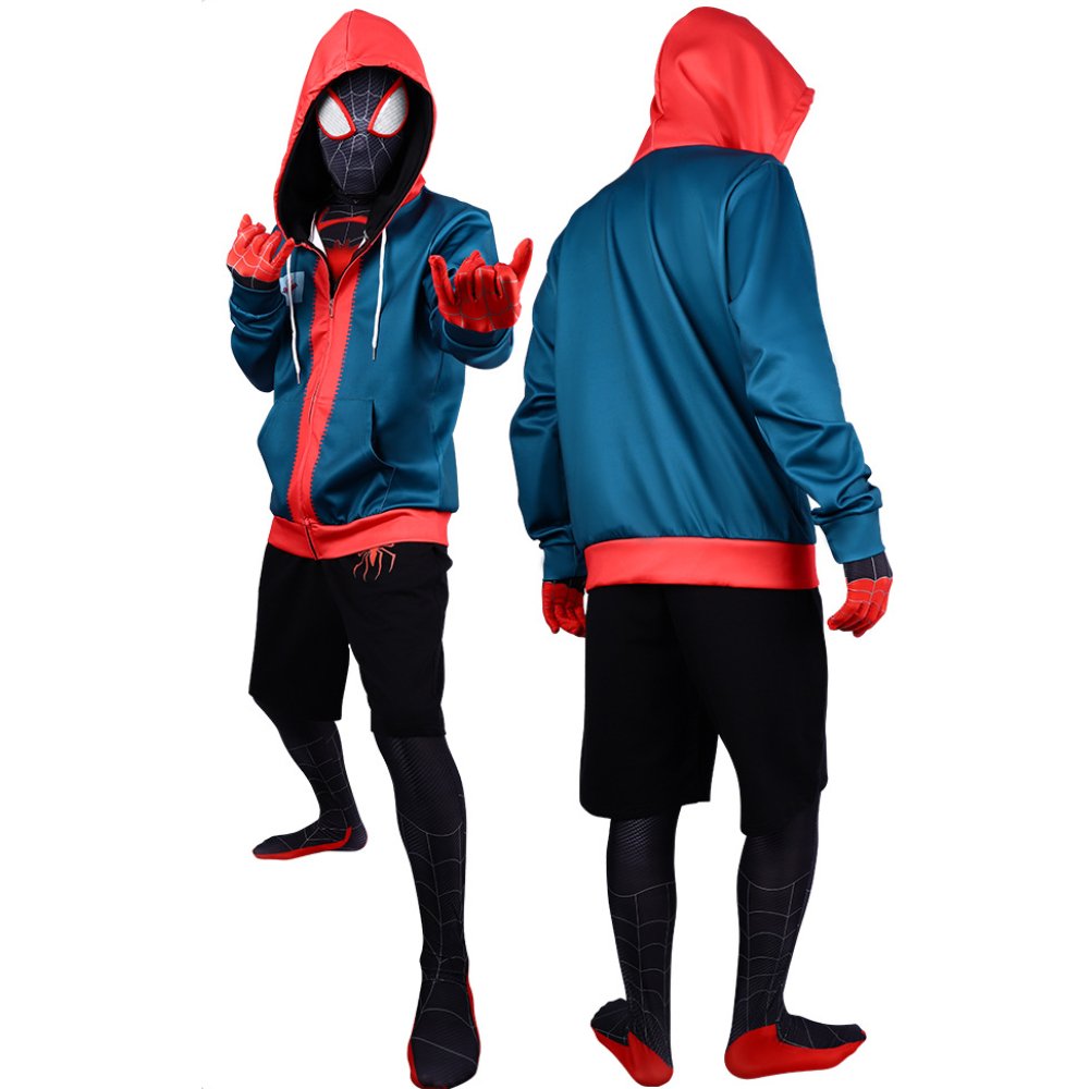 Miles Morales Suit Spider Man Costume for Boys and Adult Men.