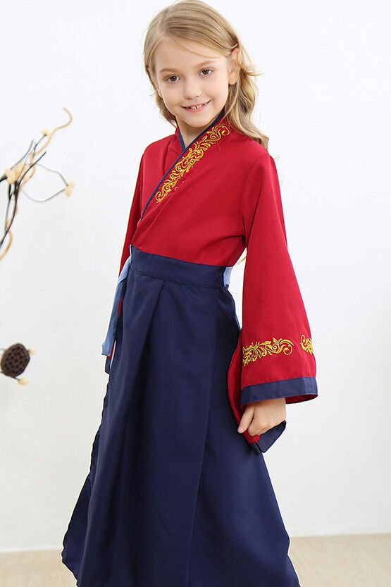 Mulan Dress Costume For Kids, Red