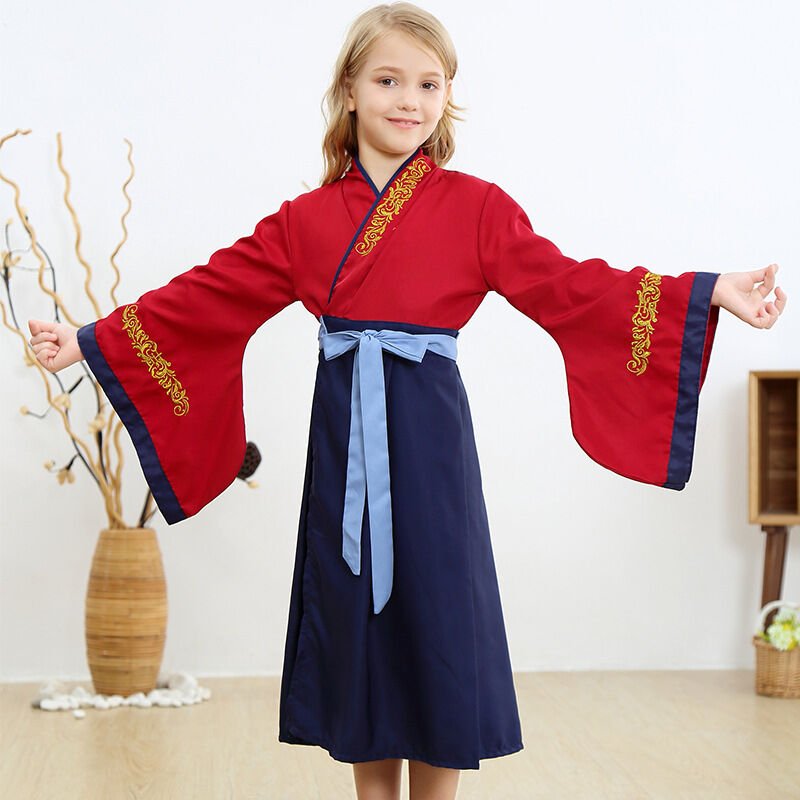 Mulan Dress Costume For Kids, Red