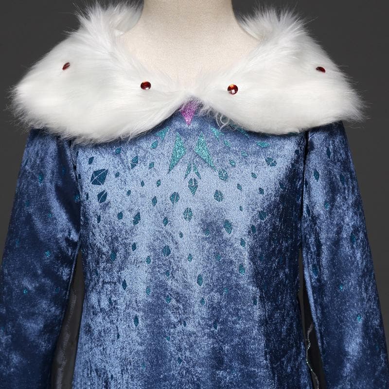 Olaf's Frozen Adventure Elsa Dress with Faux Fur Collar