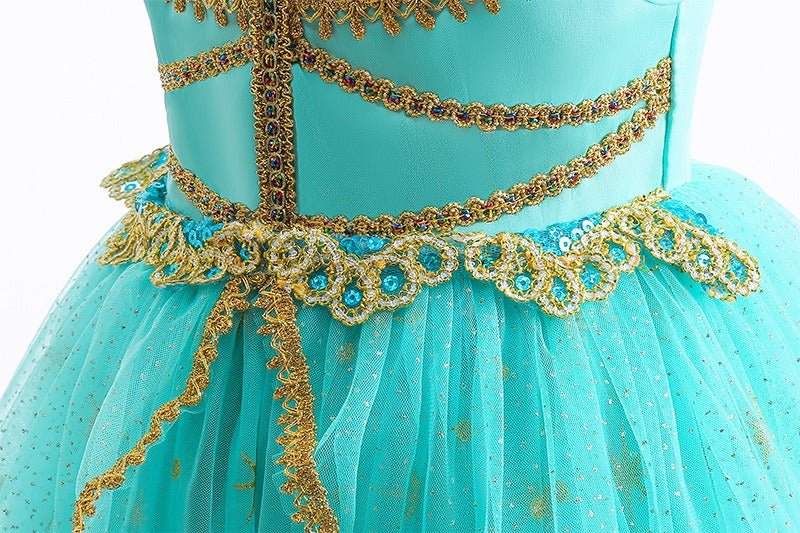 Princess Jasmine Dress for Girls, Headpiece Included