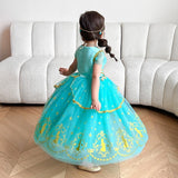 Princess Jasmine Dress for Girls, Headpiece Included