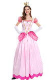 Princess Peach Dress Costume with Gloves and Crown