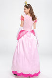 Princess Peach Dress Costume with Gloves and Crown