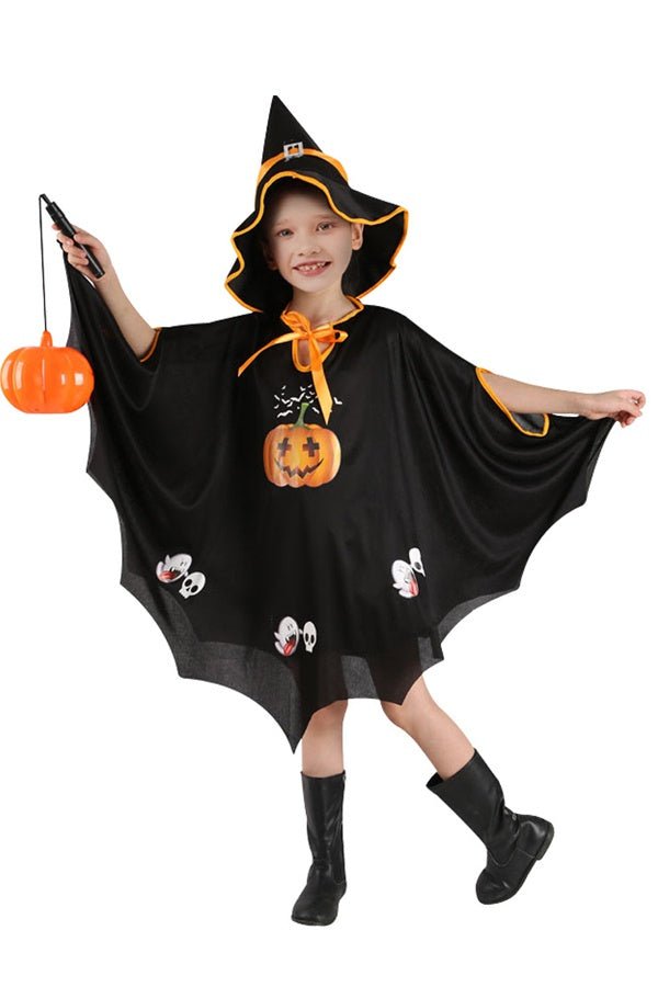 Pumpkin Witch Cloak Halloween Costume for Kids