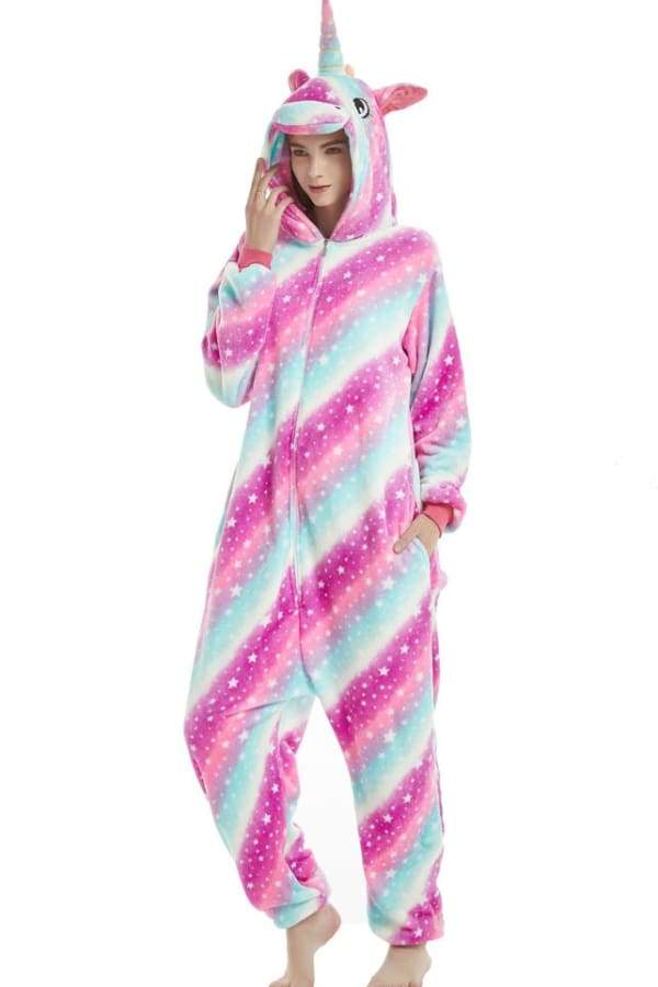 Rainbow Star Unicorn Onesie Costume For Adults And Teenagers