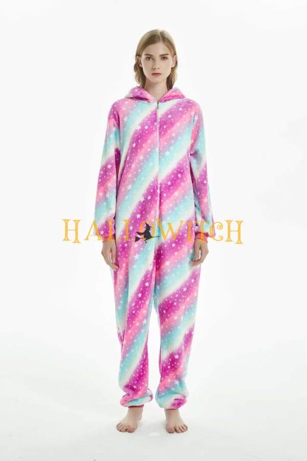 Rainbow Star Unicorn Onesie Costume For Adults And Teenagers