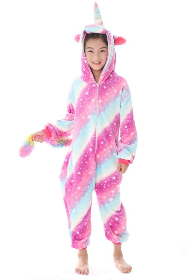 Rainbow Star Unicorn Onesie Costume For Kids