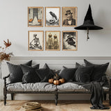 Spooky Old Photo Halloween Wall Decor Set of 6, Unframed