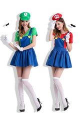 Super Mario Luigi Dress Costume For Women