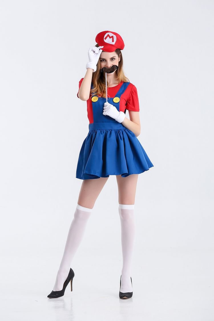 Super Mario Luigi Dress Costume For Women