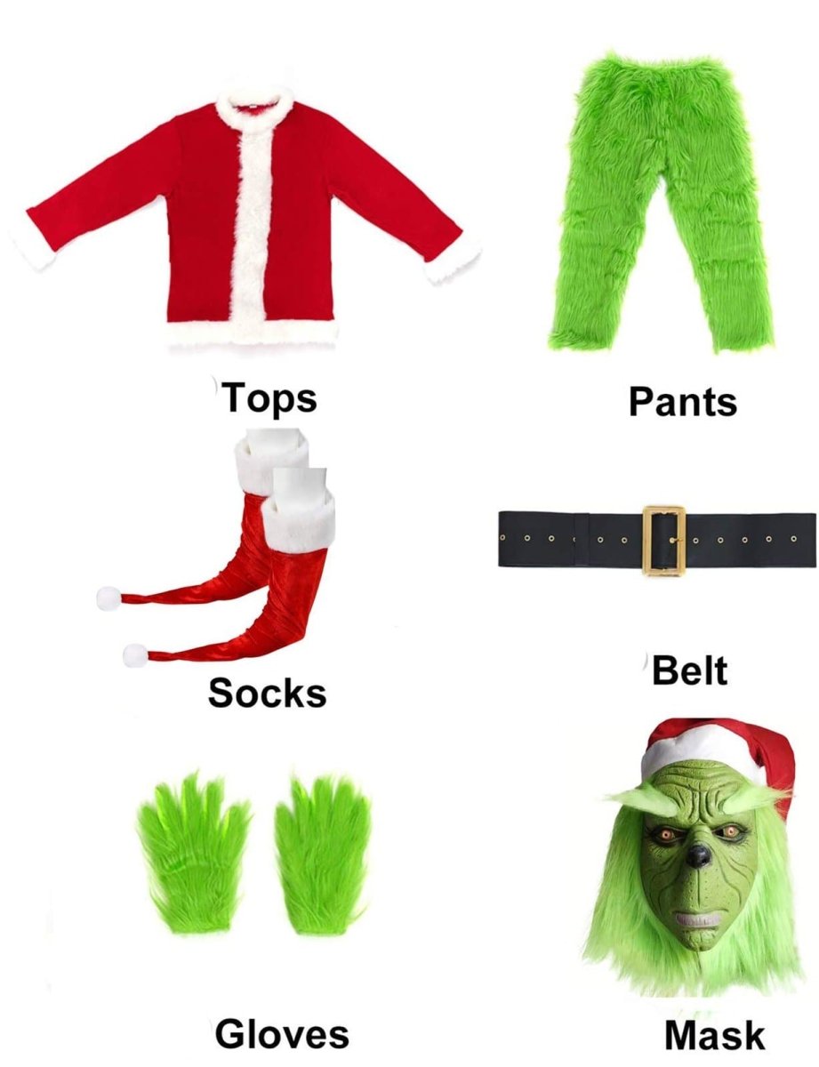 The Grinch Santa Costume Outfit For Adult