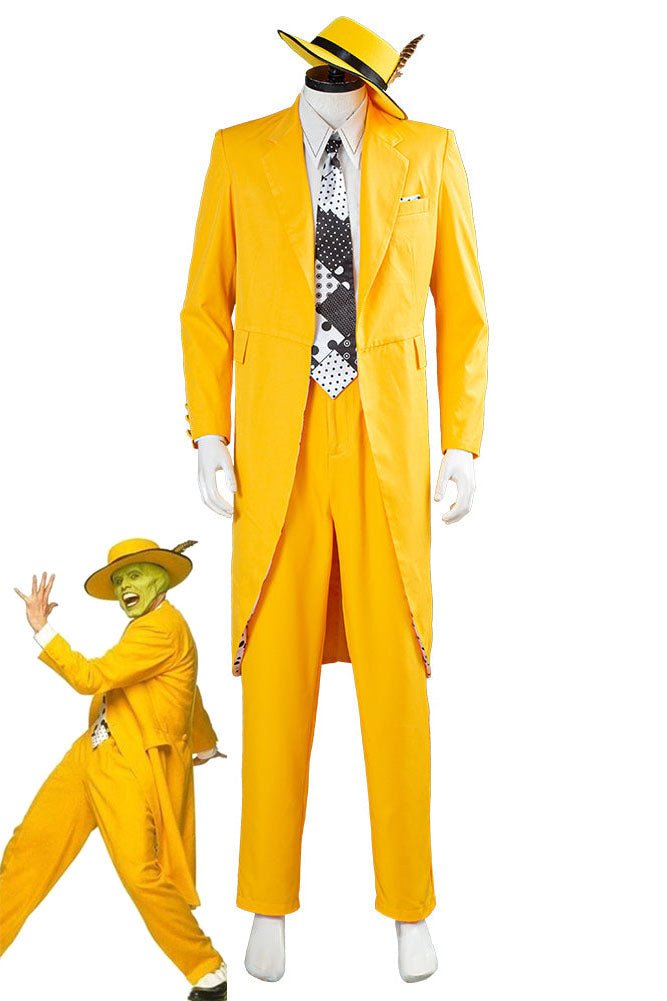 The Mask Jim Carrey Yellow Suit Cosplay Costume