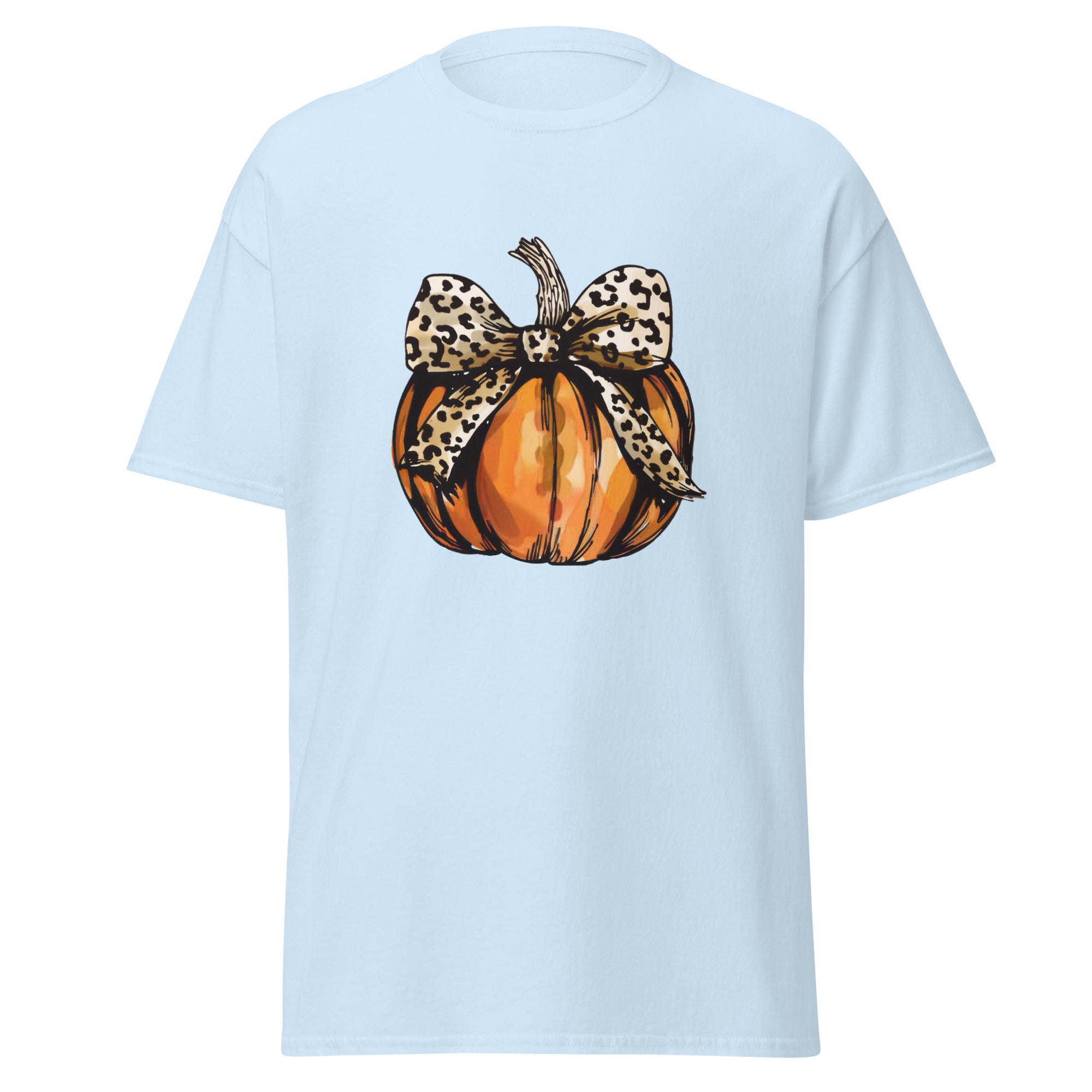 Leopard Print Pumpkin Halloween T Shirt for Women