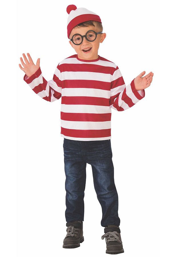 Where's Waldo Costume Striped Shirt For Adult and Kids