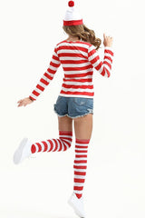 Where's Waldo Costume Striped Shirt For Adult and Kids