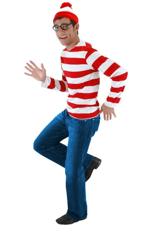 Where's Waldo Costume Striped Shirt For Adult and Kids