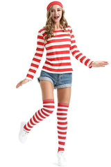 Where's Waldo Costume Striped Shirt For Adult and Kids