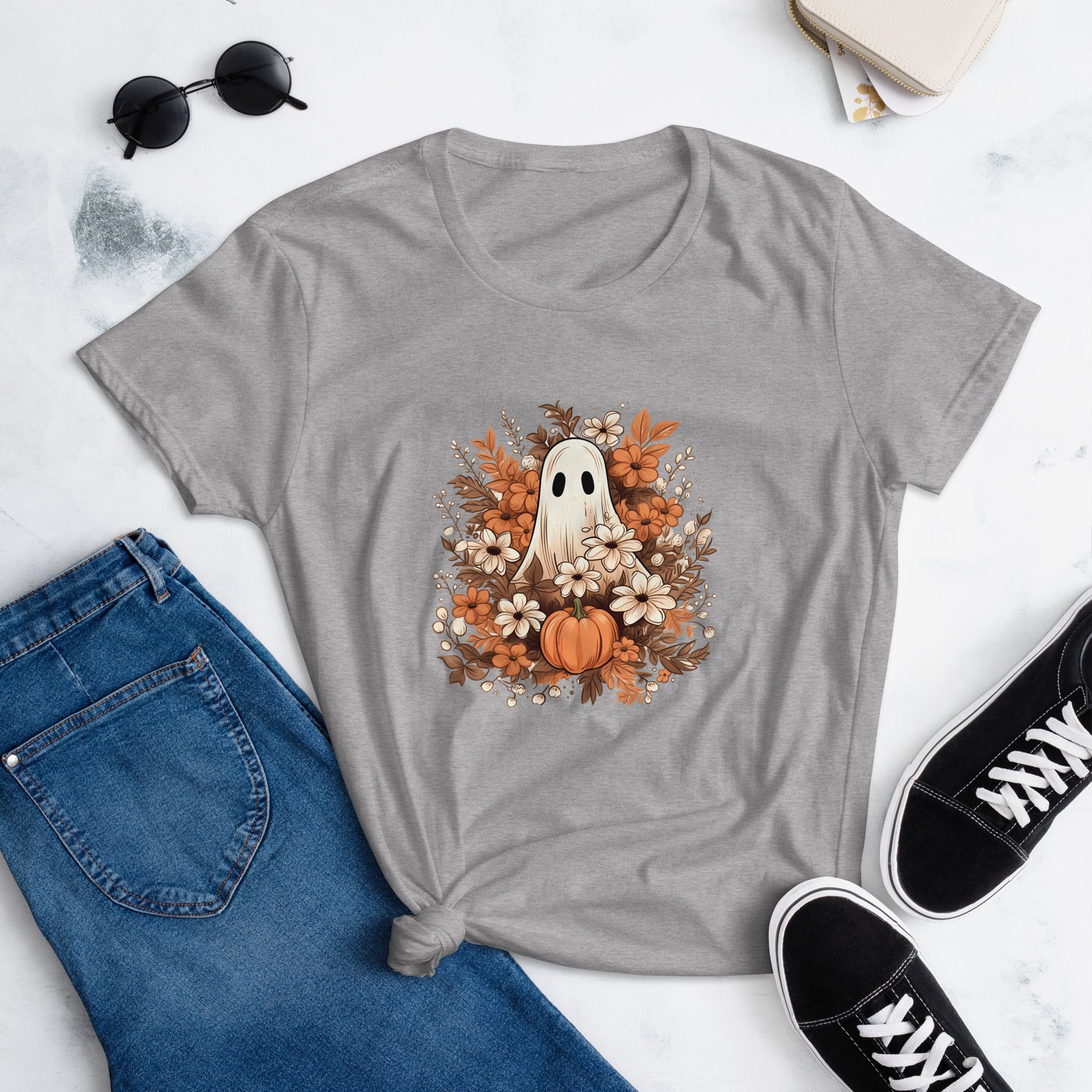 Autumn Ghost Halloween T Shirt for Women