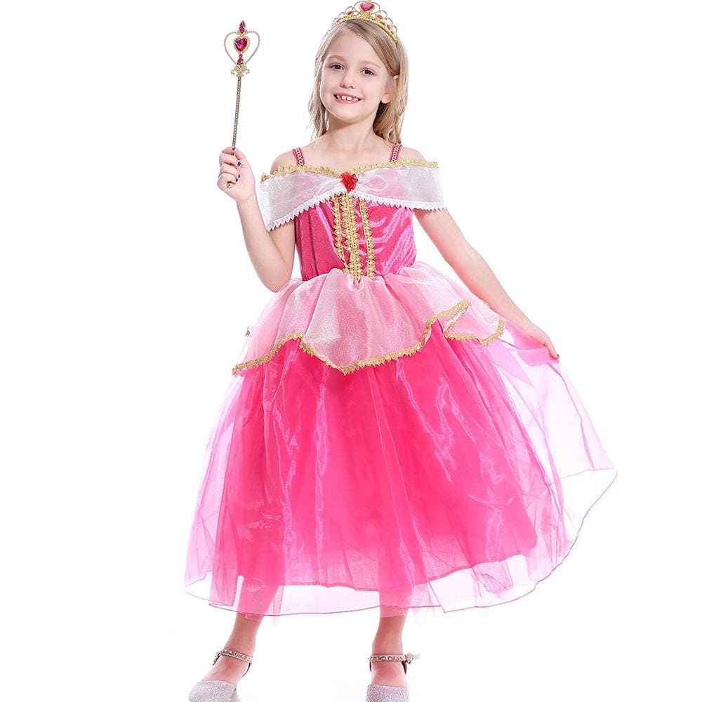 Kids Sleeping Beauty Princesss Aurora Dress Costume For Halloween ...