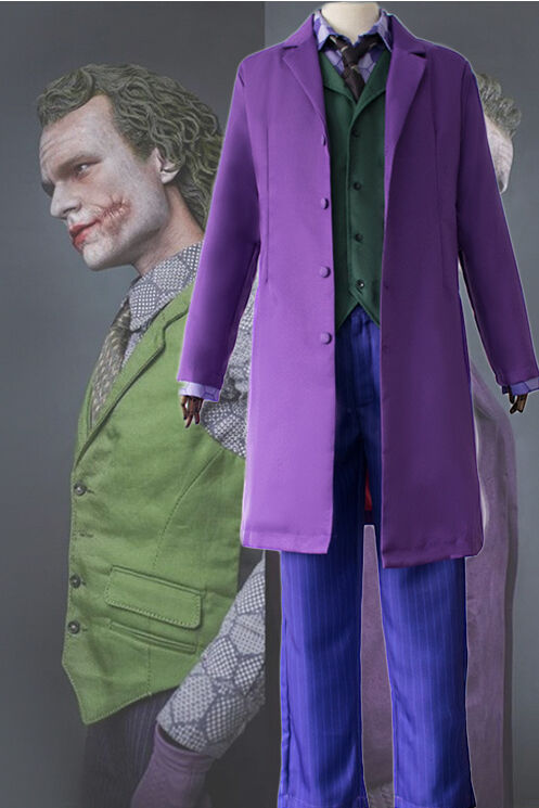 Adult Joker Costume, Heath Ledger Purple Suit Outfit For Men and Kids ...